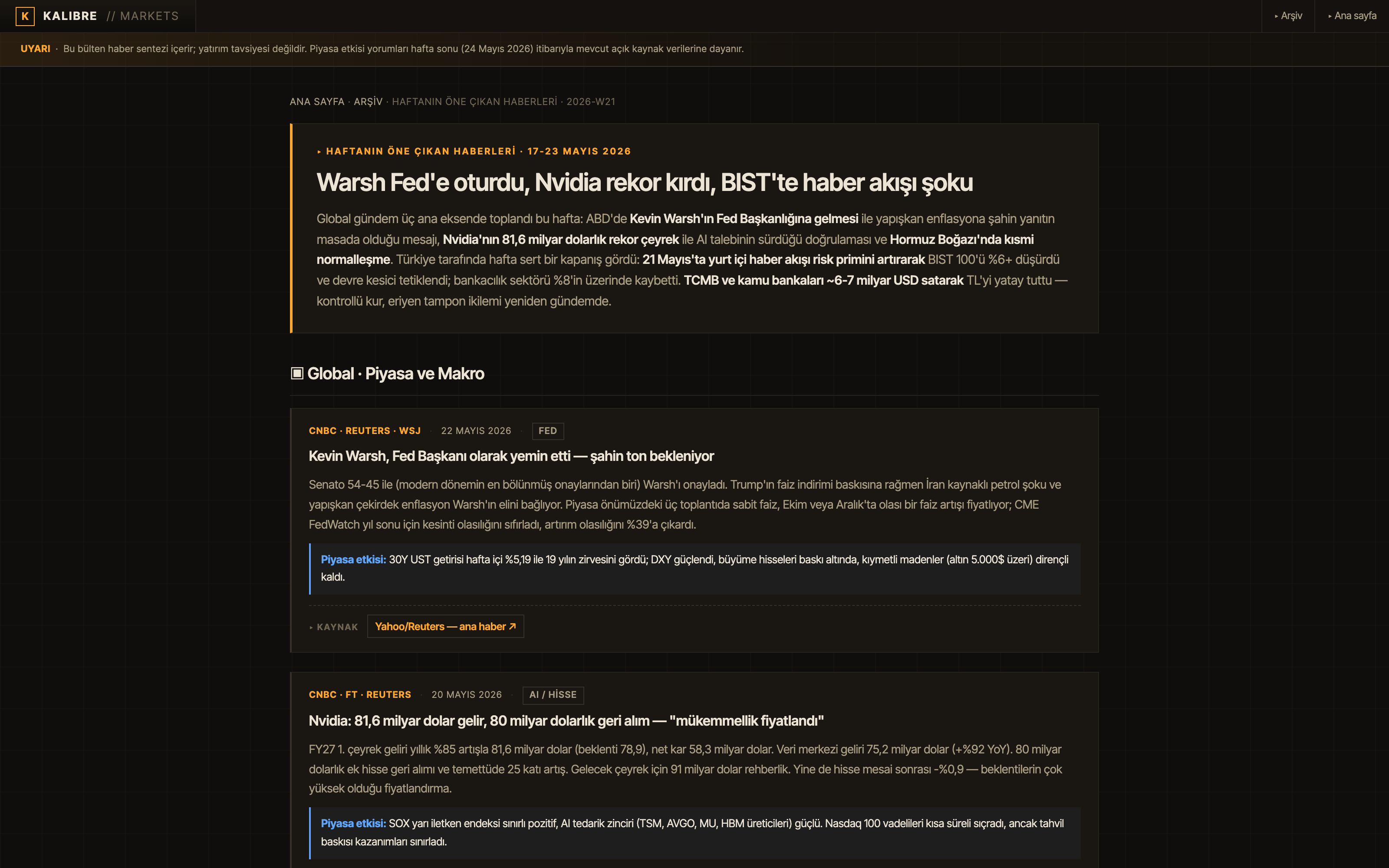 Haftanın Haberleri